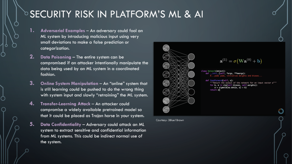 Security Risk in Machine Learning